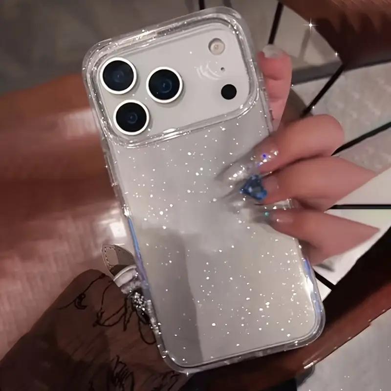 Luxury Glitter Clear Phone Case For 11 12 13 14 15 16 17 Air Pro Max X Xs XR Max 7 8 Plus Soft Transparent Silicone Cover