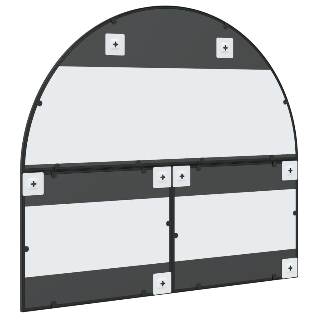 Wandspiegel Schwarz 100x90 cm Gebogenes Eisen