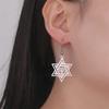  Star of Solomon Hexagram Drop Earrings for Women Stainless Steel Jewish Menorah Symbol Earrings Hanukkah Jewelry Gift