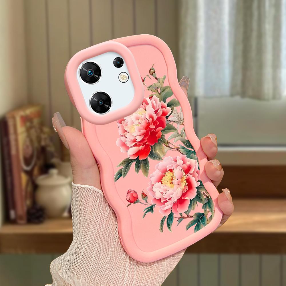 Big Wave Edge Soft Silicone Material Macaron Phone Case Shockproof Protective Rubber Casing for OPPO Reno Realme Infinix Tecno