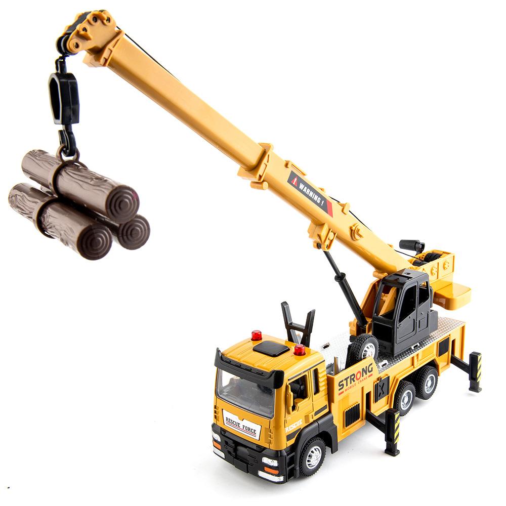 

1/32 Alloy Crane Truck Engineering Vehicles with Sound and Light Metal Model Cars Simulation Diecast Models Children s Toy Gift жёлтый
