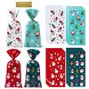 50 Pcs Plastic Christmas Candy Bags Mixed Color New Year Packing Bags Santa Gift Bag Home