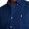 Polo Ralph Lauren Solid Color Logo Embroidered Loose Fit Single Breasted Long Sleeve Shirt Men Shirts Blue MNPOWOV16821505-410