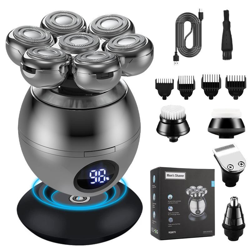 Electric Shaver 7D Floating Cutter Head Base Charging Portable Men Beard Trimmer Clipper Skull Shaver Waterproof Shaving