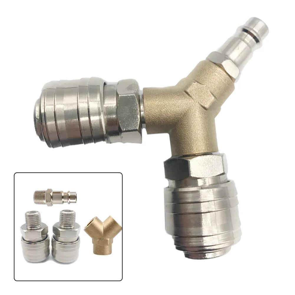 3 Way Joint Compressed Air Distributor Connector Y Splitter 1/4 Interface Compressor Air Gas Distributor Pneumatic Fitting