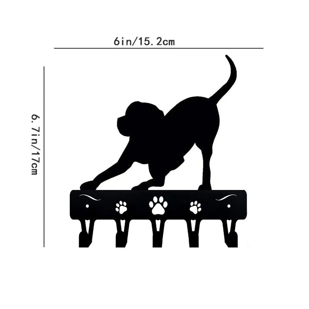 

1 шт., настенная вешалка для ключей и поводка для собак в виде игривого щенка - металлическая художественная вешалка для пальто из железа M светло-серый
