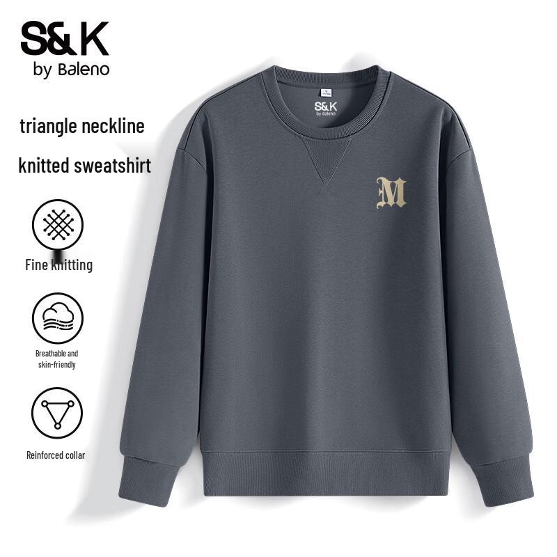 Baleno Men's S&K Series Letter Print Crewneck Sweatshirt