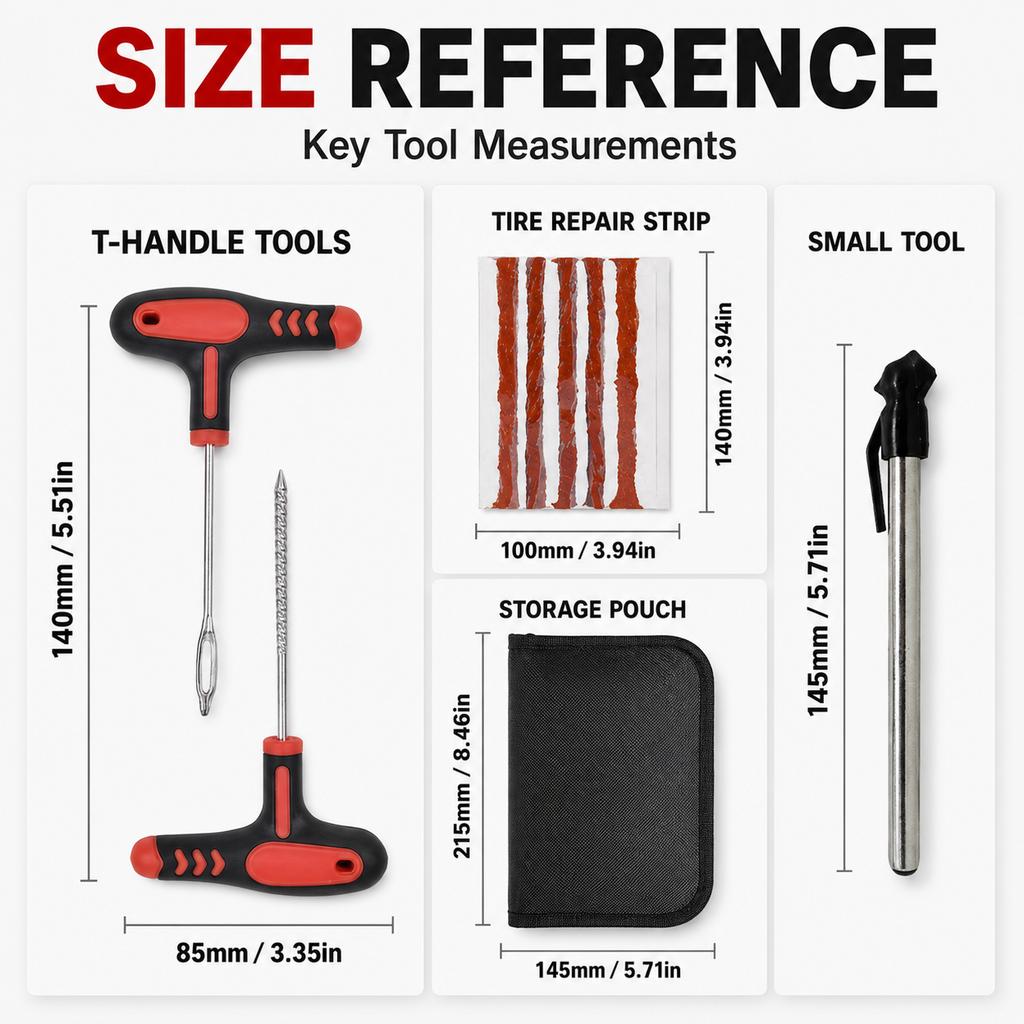 132Pcs Car Motorcycle Tire Repair Kit Puncture Plug Tools Tyre Puncture Emergency for Tire Strips Stirring Glue Repair Tool Kit Tire Chucks 1