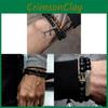 Schwarzes mattes Steinperlen-Armband-Set Für Männer Frauen Handgemachter Geometrischer Modeschmuck