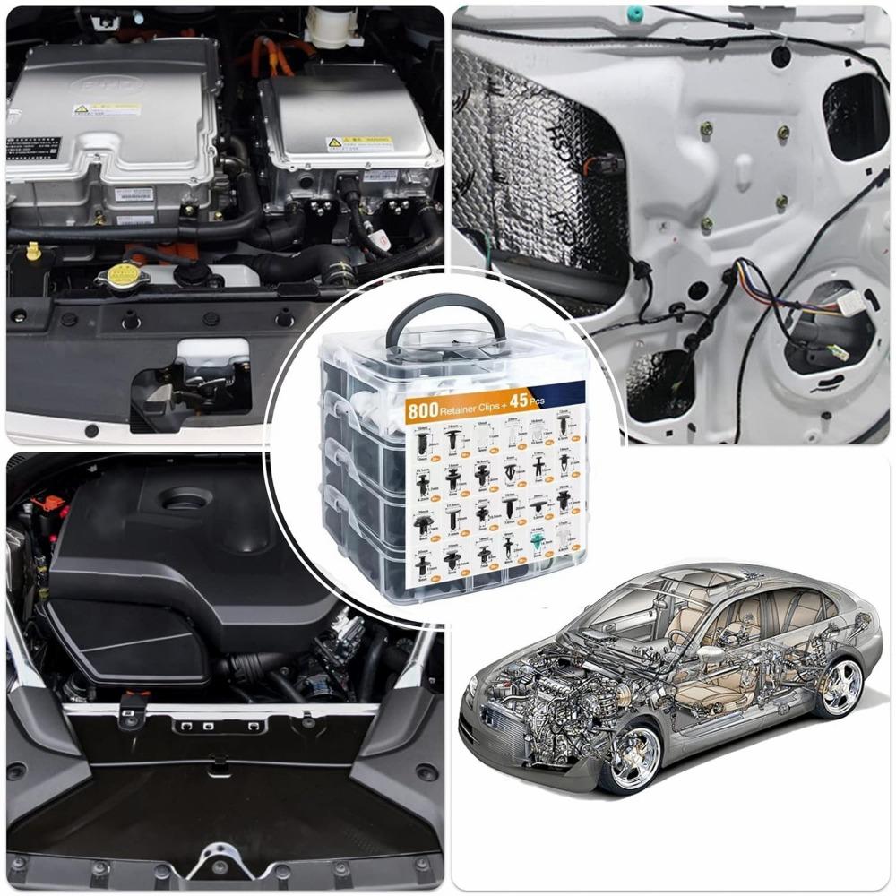 New 800pcs Car Plastic Retainer Clips Kit 680pcs Auto Fender Push Pin Rivet Door Trim Panel Car Fastener Clip Mixed Set