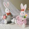 Spring Rabbit Doll Rabbit Figure for Easter Party Decors Kids Holiday Gift Colorful Accent for Windowsill Shelf