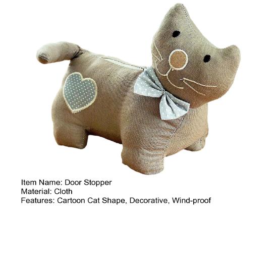 Stoff Katze Dekorativer Türstopper Cartoon Kätzchen Beschwert Innen Türstopper Winddicht Zuhause Büro Boden Stofftier Türstopper