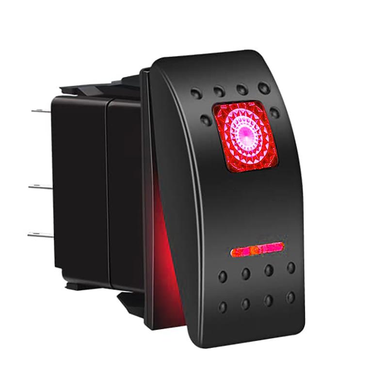 12V 24V Vodotěsný Námořní Lodní Kolébkový Přepínač Páčkový 5 Pin SPST Zapnuto-Vypnuto Přepínač 12V/20A 24V/10A s LED Světlem pro Auto Nákladní Auto Námořní