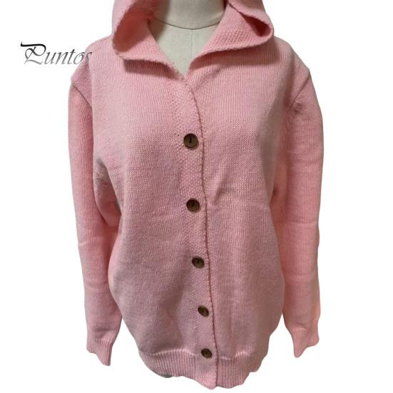 Women Cardigan Women's Hooded Sweater Casual Long Sleeve Button Classic Outerwear Down Knit Hoodie Coat Oversized Fall Simple Design Jacket