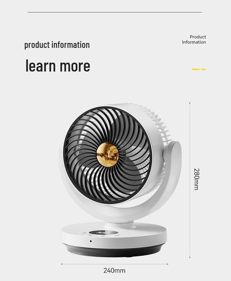 Jingcai Silent Convection Air Circulation Fan for Desktop Cooling