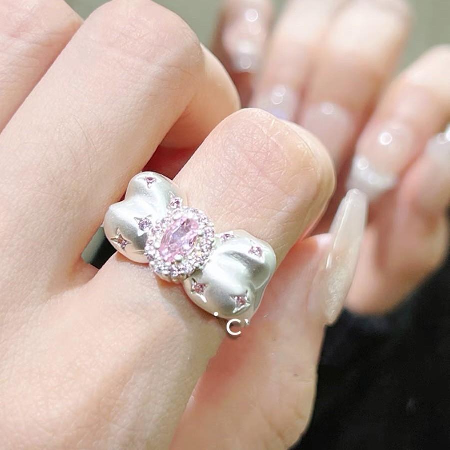 Bow Ring Women'S Niche Design Personalized Tail Ring High Value Sweet Open Ring