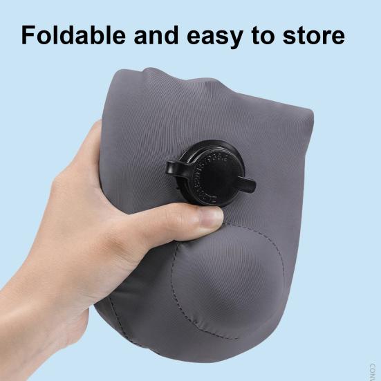 Inflatable U-shaped Pillow with Self-filled Design Built-in Air Pump Lightweight Portable Neck Support