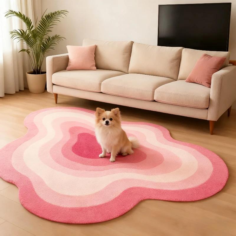 Irregular Shape Bedroom Decor Large Carpet ThickEN Plush Lounge Rug Dopamine Color Carpets for Living Room Fluffy Soft Floor Mat