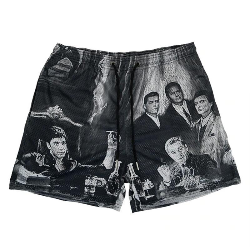 

Summer Fashion New Men Short Pant Rose Design Casual Shorts Street Hip Hop Fitness Fast Dry Breathable Men Gym Fitness Sports 4XL