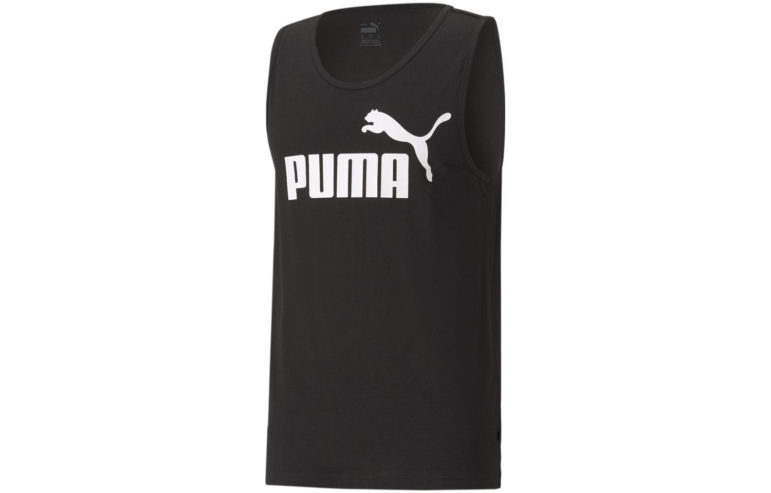 PUMA Tank Tops Men s Black Crew Neck Moderate Straight Fit 586670-01 S