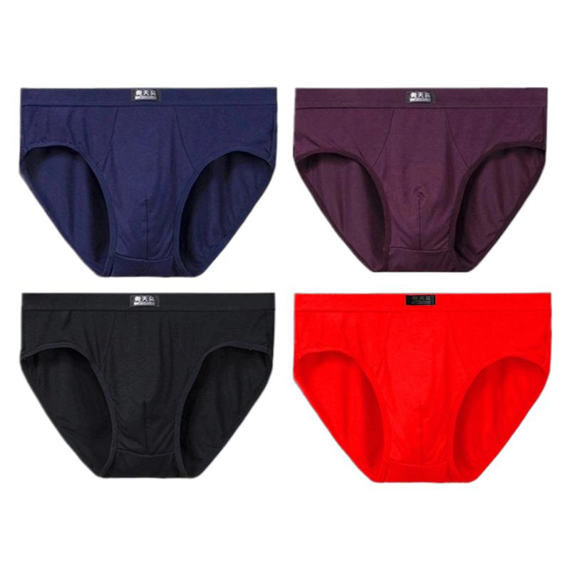 4 PCS Men's Briefs Mid‑Waist Soft Breathable Underwear Comfortable Male Underpants L XL XXL 3XL 4XL 5XL
