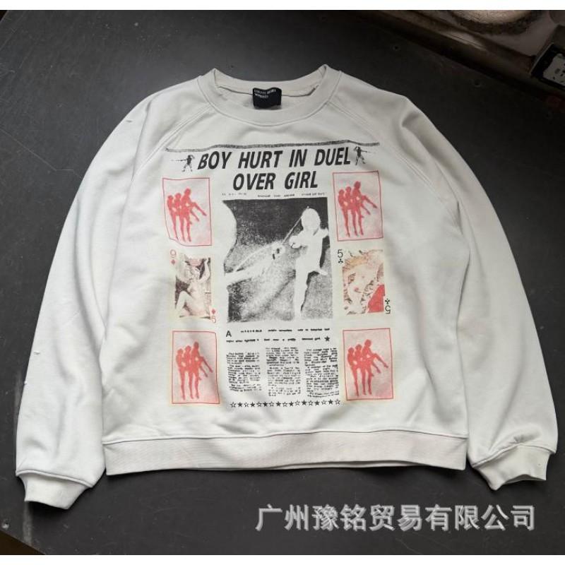Unisex Oversized Cotton Graphic Print Hoodie Streetwear Loose Fit Casual Sweatshirt