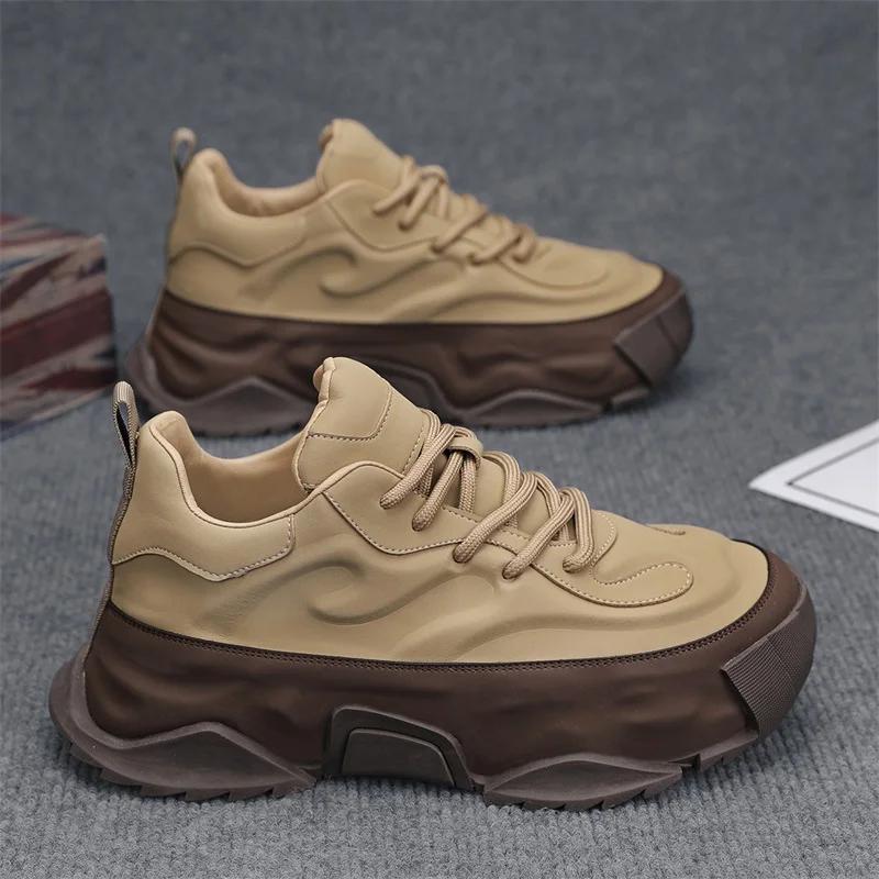 Pantofi de sport gros, mărime mare 45 46, bărbați, pantofi sport de designer, modă, ocazional, piele, respirabil, pantofi cu platformă plată.