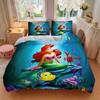 3pcs Set Mermaid1pc of Quilt Cover+2pcs of Pillowcase, No Core, Print Bedding, All Seasons Bedroom Setting061