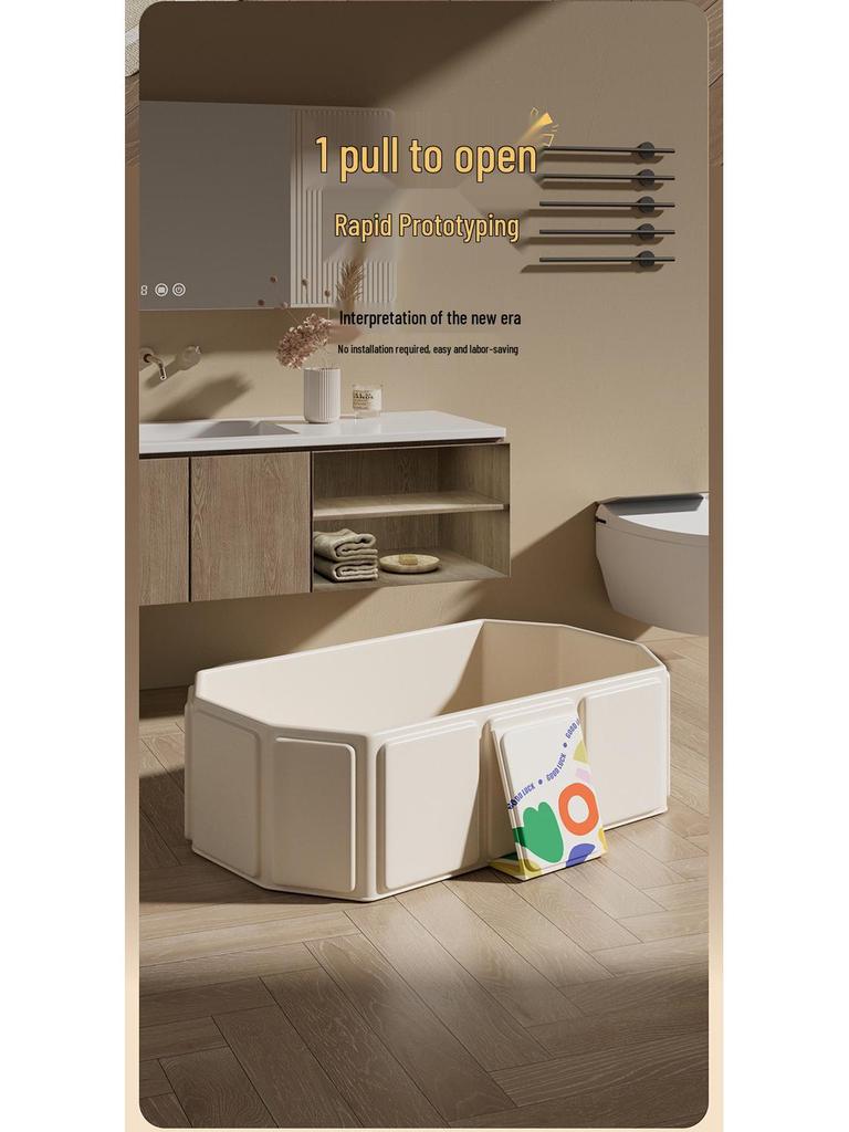 Umweltfreundliche Isolierte Tragbare Faltbare Babybadewanne - Groß, Schnell zu Öffnen, Keine Installation.