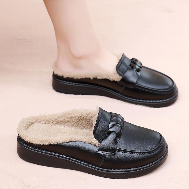 Fleece-Schuhe, Leichte Damen-Schuhe mit weicher Sohle und weichem Obermaterial, Flache und warme Schuhe