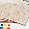 1 Set Wooden Dinosaur Puzzle Toy Kit with 5 Coloring Pens 30 Pigments 6 Wood Dino Jigsaws Assembly Game Educational Toy Boys Girls Gift