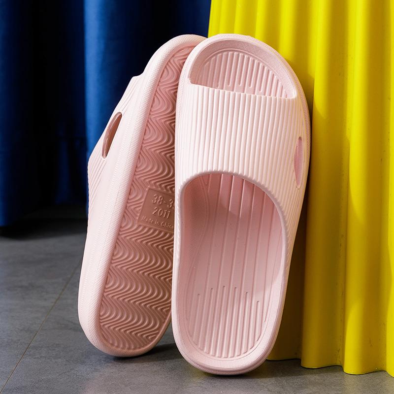 Home Slippers Women's Summer Indoor Non-slip Silent Household Thick-soled Couple Bathroom Bath Soft-soled Men's Cool Slippers