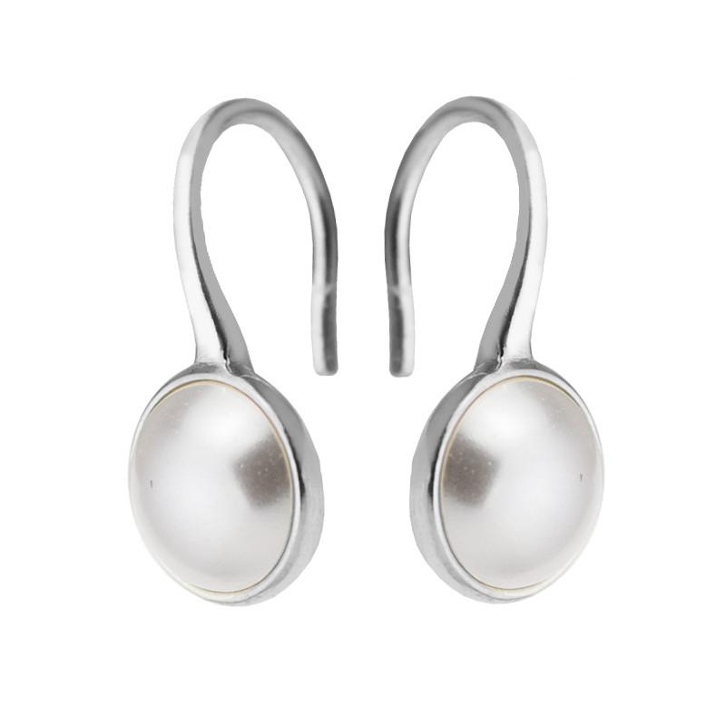 100% 925 Sterling Silber Schmuck Ohrring Weiß Kristall Perle Leuchtende Tröpfchen Ohrringe Hochzeit Party Geschenk