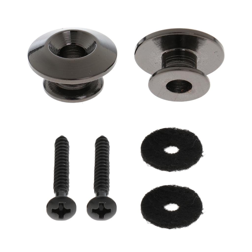 2pcs Metal Straplocks Strap Lock Button for Electric Acoustic Guitar Bass Replacements