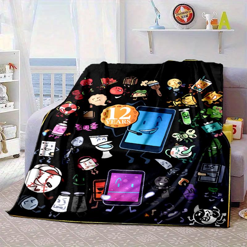 Colorful Dream Island Collage Blanket Flannel Blanket for bed, sofa, Camping, Hiking, Picnic Essentials, gift for family Fan gifts