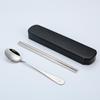 Portable Stainless Steel Cutlery Set: Spoons, Chopsticks, Knife, Fork - Three-Piece Set