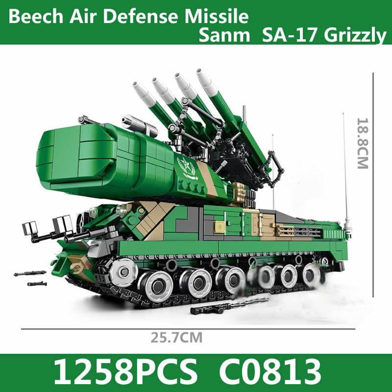 WOMA 2023 NEW Beech Air Defense Missile Building Blocks Kit Sanm  SA-17 Grizzly Military Bricks Model Kids Toys 1258PCS
