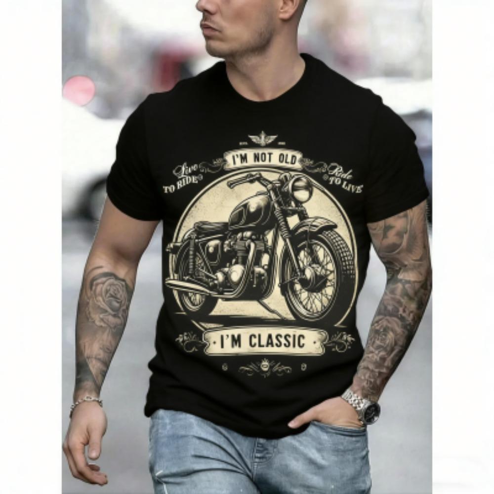 Europe America Summer Men's T-Shirt Motorcycle 3D Print Tees Top Loose Short Sleeve Streetwear Plus Size Women T-shirt