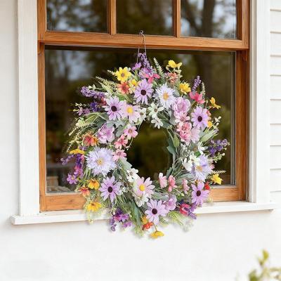 Künstlicher Haustürkranz Dekoration Geschenk Wiederverwendbares Hängendes Ornament Frühling für Zuhause