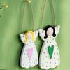 1Pc Silicone DIY Plaster Mold Pendant Hanging Ornament Dot Christmas Tree Heart Faceless Angel