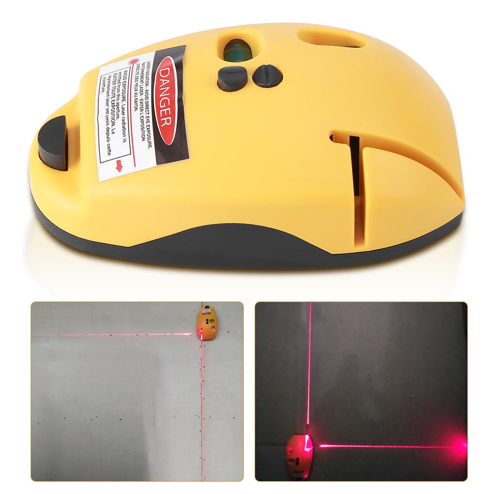 2 Lines Vertical Horizontal Line Infrared Laser Level Right Angle Measuring Tool Yellow