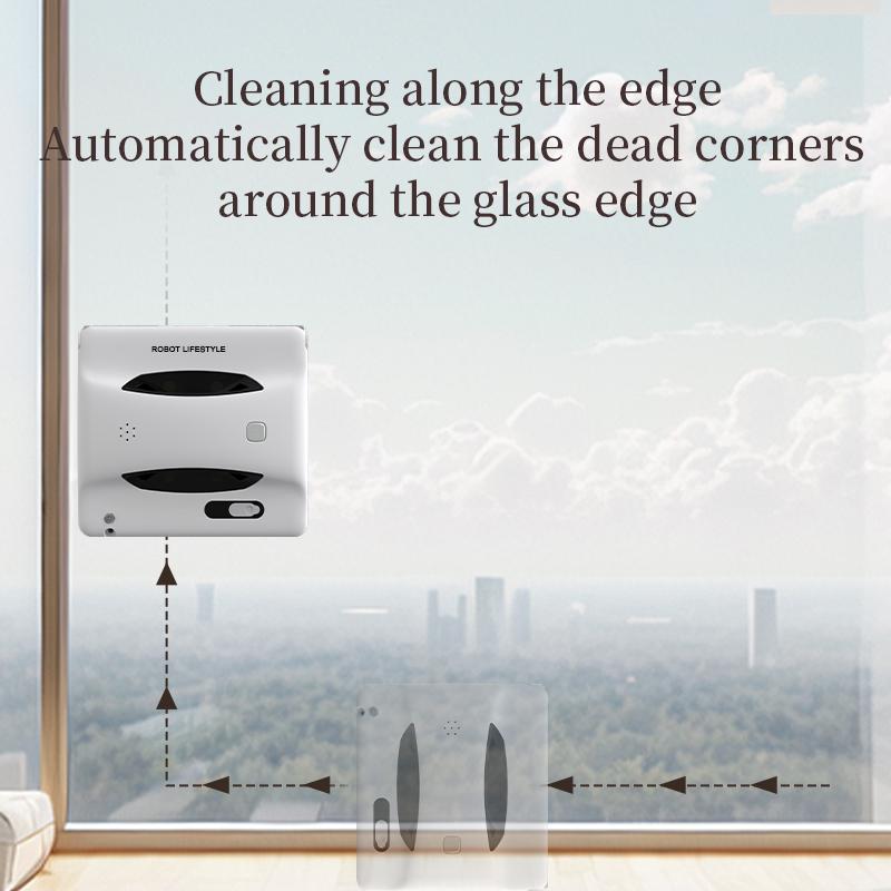 2025 Window Cleaning Robot Cleaner Dural Roller, Spot Clean, 30ML Water Tank Two Sides 3 Holes Automatic Spary, Tuya App Control