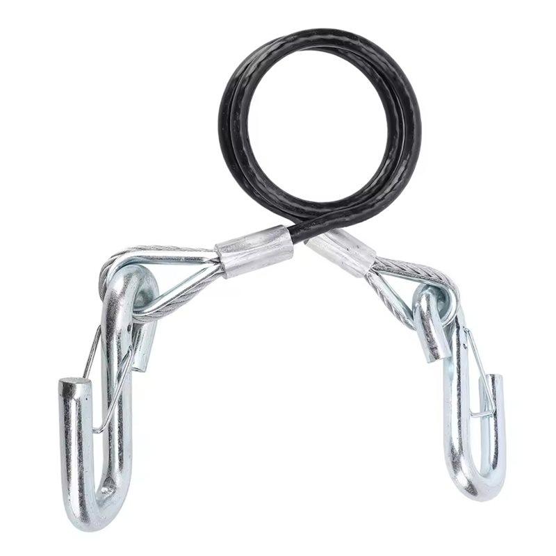 For RV Trailer Safety Cable 3500Lbs Load Capacity With 2 Hooks Galvanized Iron High Strength как