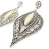 Les Trésors De Lily [J1239] - Silver Beige 'Sissi' Designer Earrings