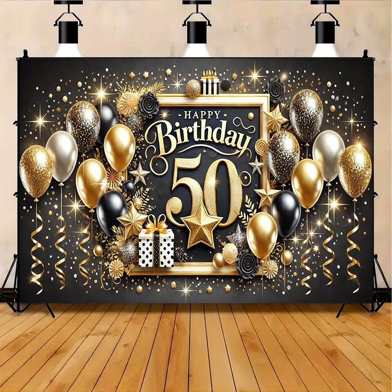 Happy 50th Birthday Celebration Banner - Party Decoration Suitable for Home Garden Studio and Outdoor Activities
