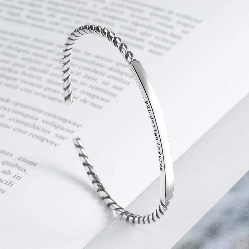 Silver Feather Cuff Bracelet for Men Women Vintage Adjustable Bracelet Bangle Fashion Jewelry