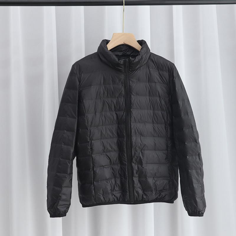 Winter New Light Down Jacket Women's Short Plastic Stand-Up Collar Hooded Lightweight Thin White Duck Down Jacket