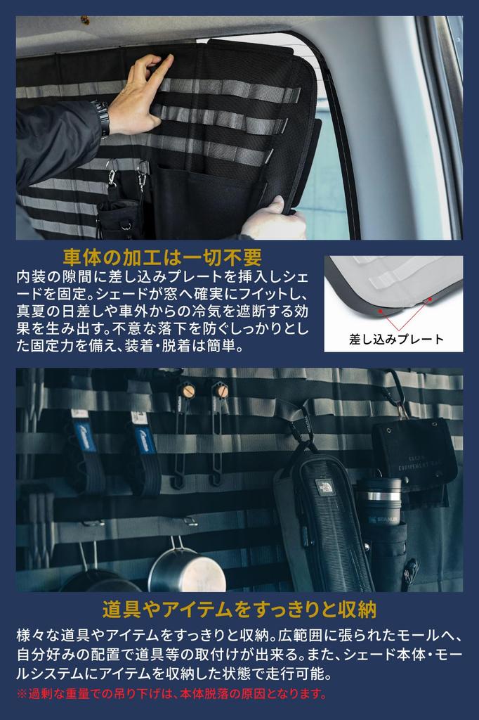 Migratrail Passenger Side Mould System Shade for Toyota Hiace Van and Wagon GL MIGRATRAIL X CCcoupler Collaboration No Modification Made In Japan with