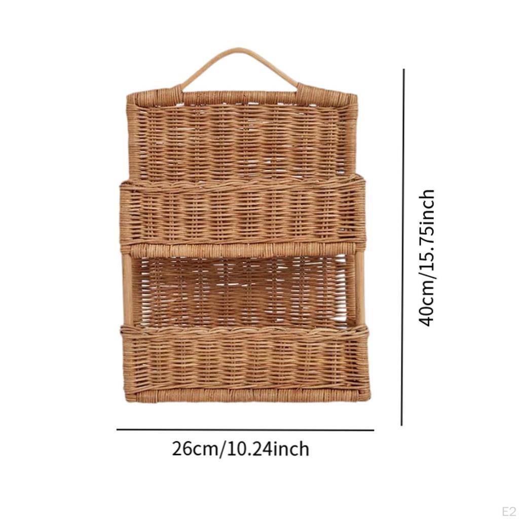 Double Woven Hanging Basket Fruit Storage Planter Baskets for Organizing