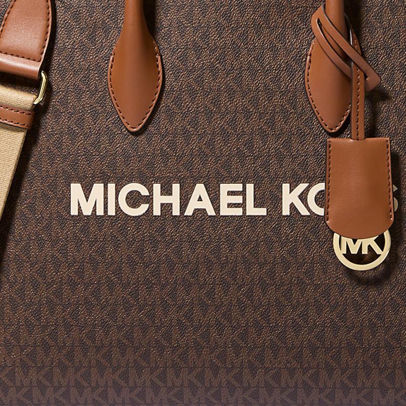 Michael Kors Mirella Logo Print Tote Bag Women Tote Bags Brown 35R5G7ZT2B-0200